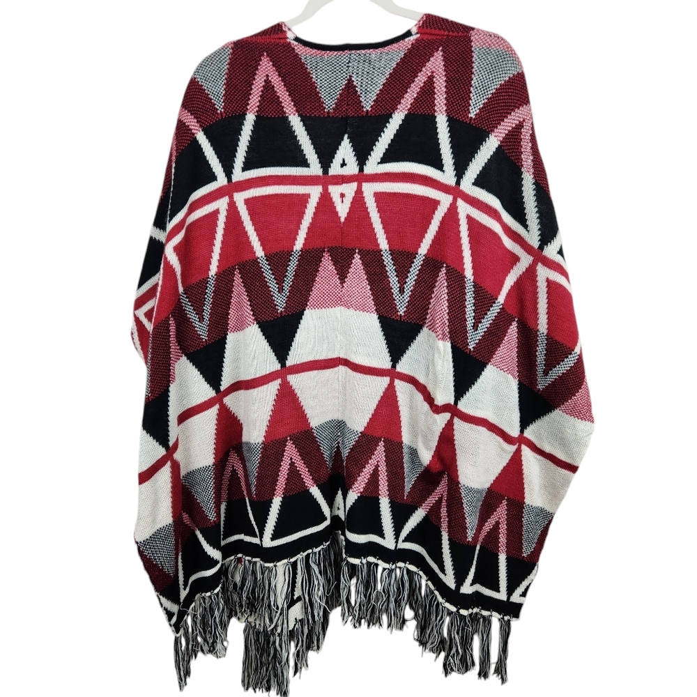 Flying Tomato Fringe Aztec Southwestern Print Shrug Kimono Women's Size Medium - Picture 6 of 8